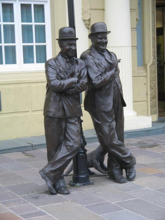 The Laurel & Hardy memorial in Ulverston, birthplace of Stan Laurel